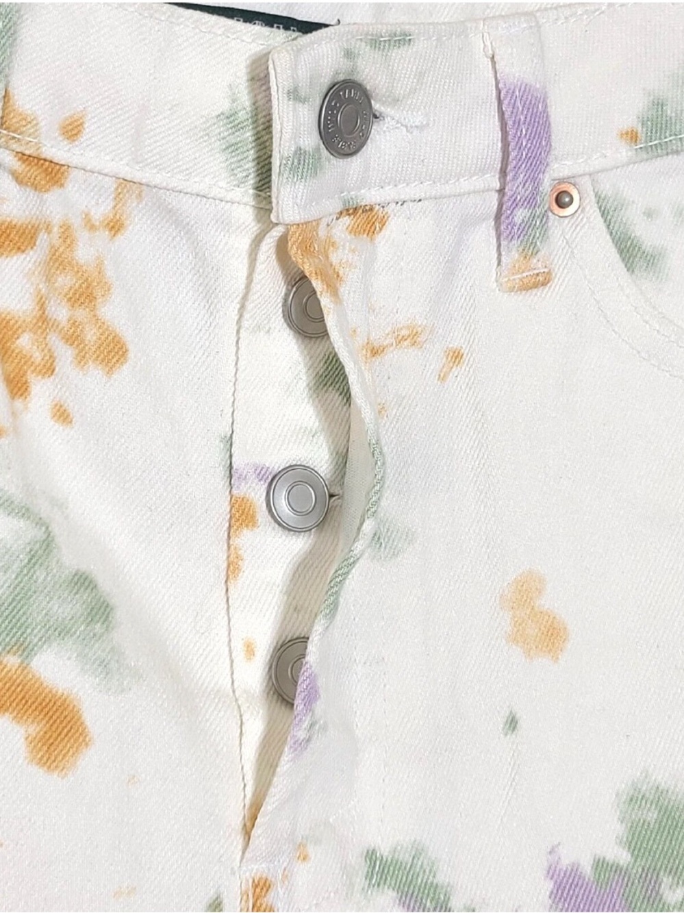 🌸Wild Fable Women's tie-dye Fringe Hem High-Rise Cut Off Denim Shorts - Picture 5 of 7
